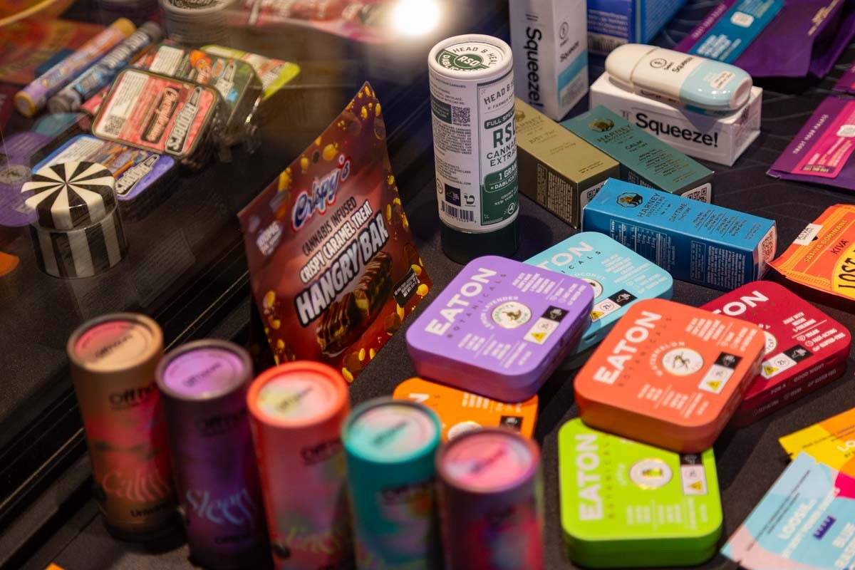 Cannabis products on the shelf